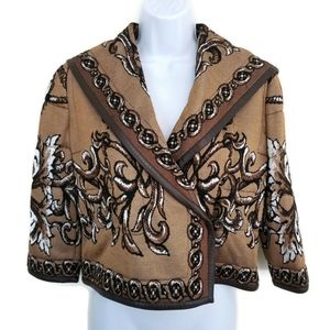 St. John Collection Leather Trim Quilted Jacket